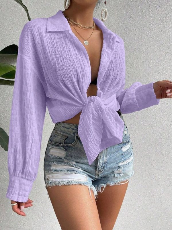 SHEIN BAE Women's Drop Shoulder Long Sleeve Shirt