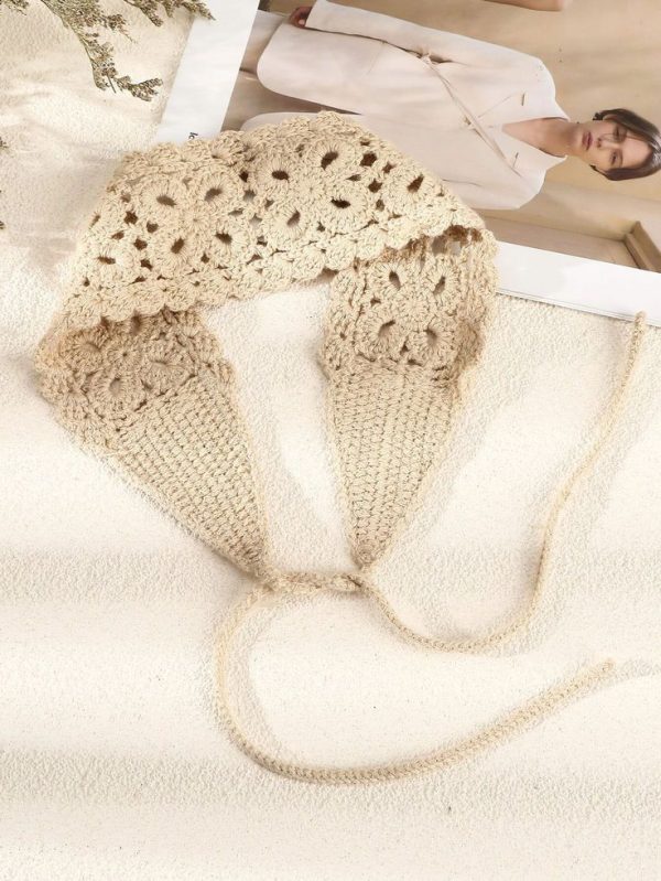 1pc French Rustic Style Solid Knit Hair Band Boho