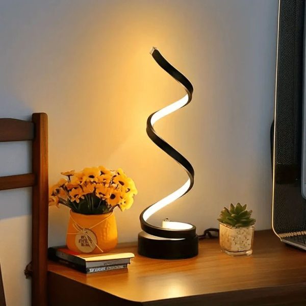 Modern Spiral Desk Lamp, Adjustable And Simple LED Table Lamp, USB Powered
