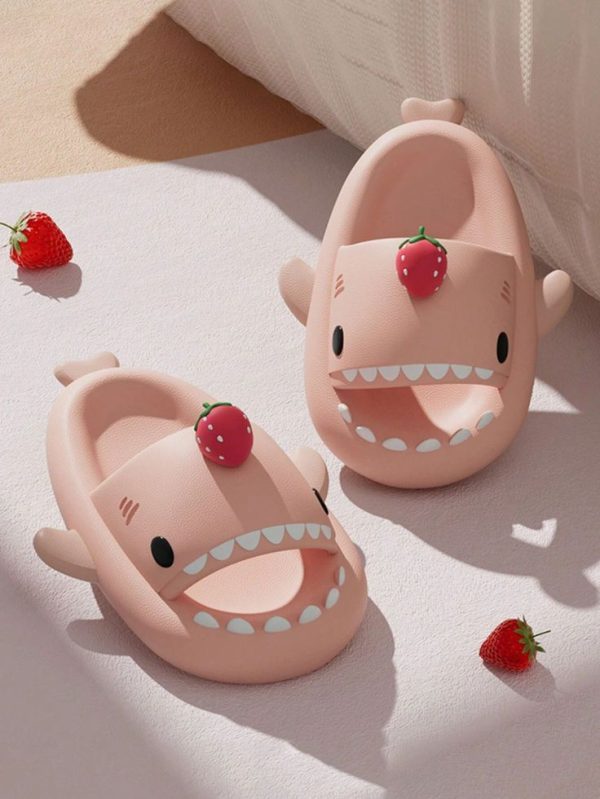 Funny Home Slippers Cute Shark Pattern One-Piece Couple Indoor Anti-Slip Women's Slippers
