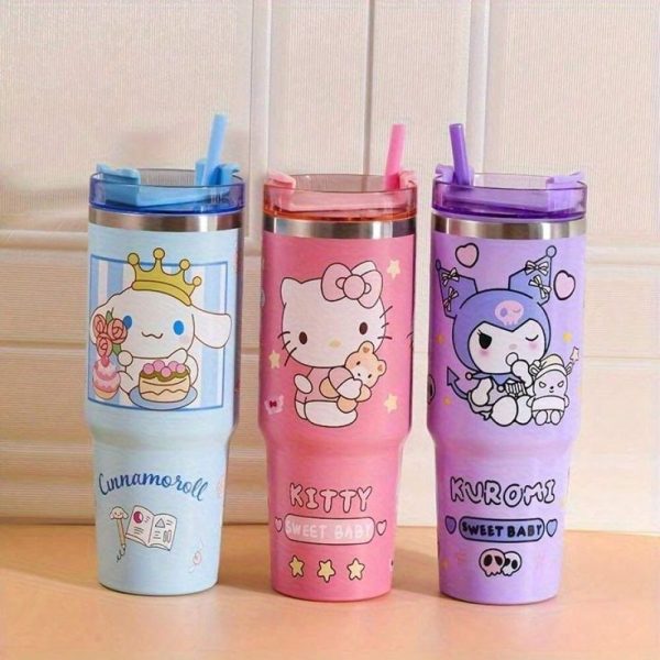 Kurumi, And Pattern Water Bottle, Large-Capacity Cartoon Stainless Steel Insulated Water Bottle