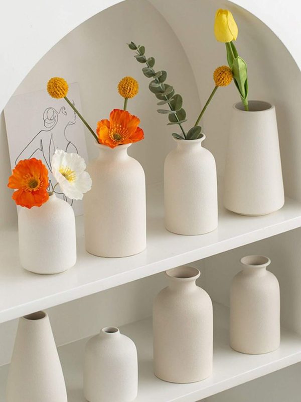White Ceramic Vase, Boho Vases, Minimalist Nordic Style For Wedding Dinner Table Party Living Room