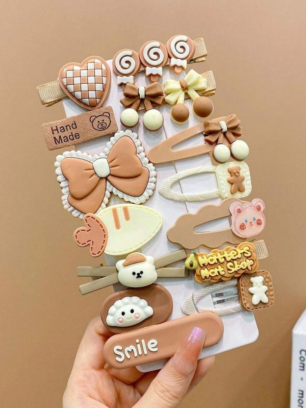 Set Of 14 Cute Hair Clips For Girls Hair Styling