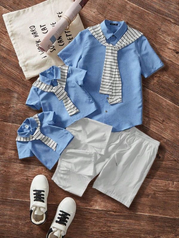 SHEIN Father's Day Family Matching Outfits For Baby Boys And Girls