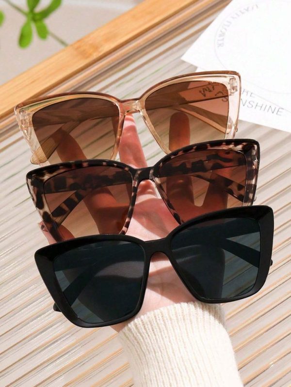 3pairs Women Cat Eye Frame Sunglasses Y2K Fashion For Summer Beach Travel Party Daily Life