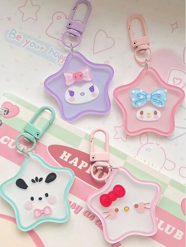 Dopamine Cartoon Keychain, Sweet Girl Heart Backpack Decoration Accessory