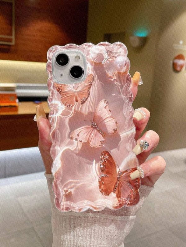 Pink Summer Fashionable Cute Crochet Pattern Anti-Drop Shell Phone Case