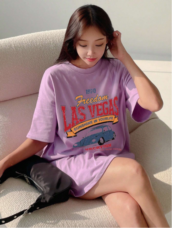 DAZY Ladies" Summer Loose Fit Casual T-Shirt With Round Neck