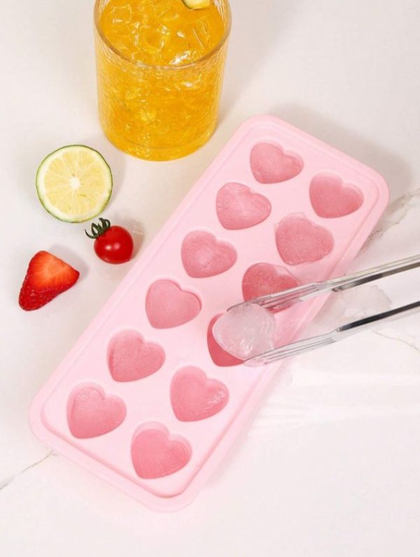 1pc Multi-grid Ice Cube Mold, Creative Heart Shaped Ice Cube Tray With Sealing Lid For Kitchen