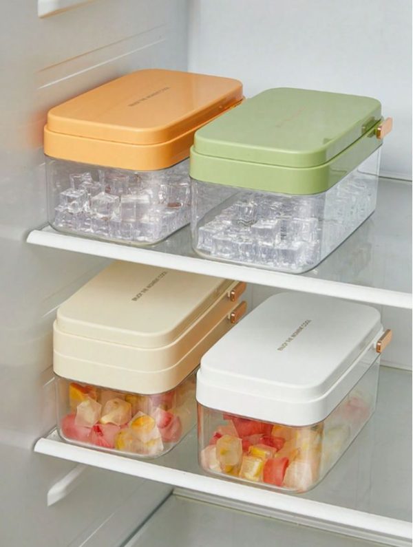 1pc Home Ice Cube Tray With One Button Release, 4 Colors Available
