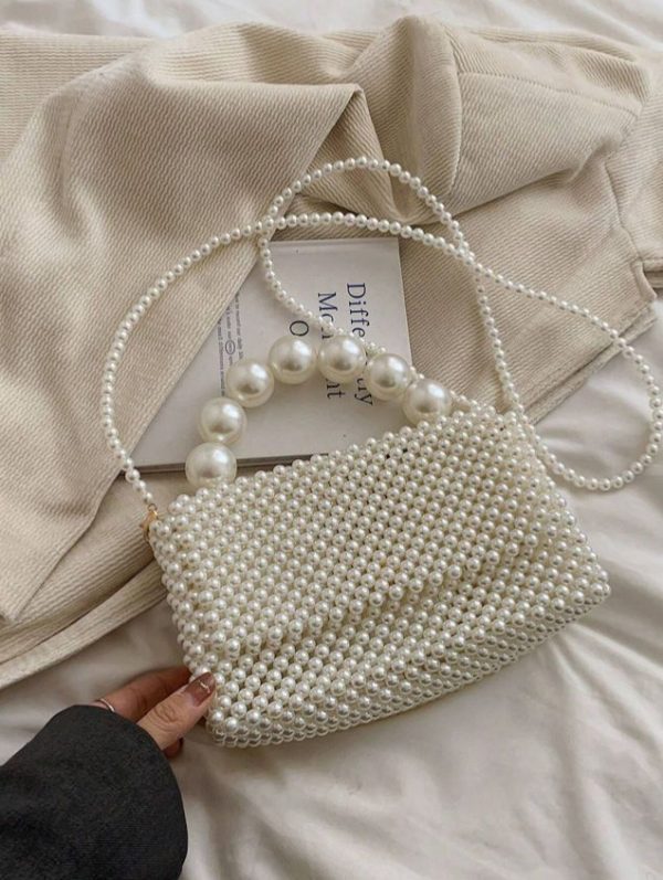2024 New Arrival Handmade Pearl Woven Crossbody Bag