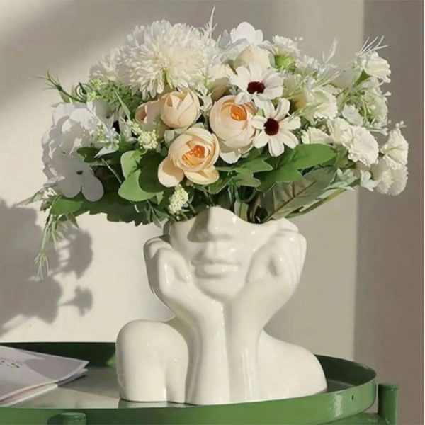 Artistic Resin Female Head Vase
