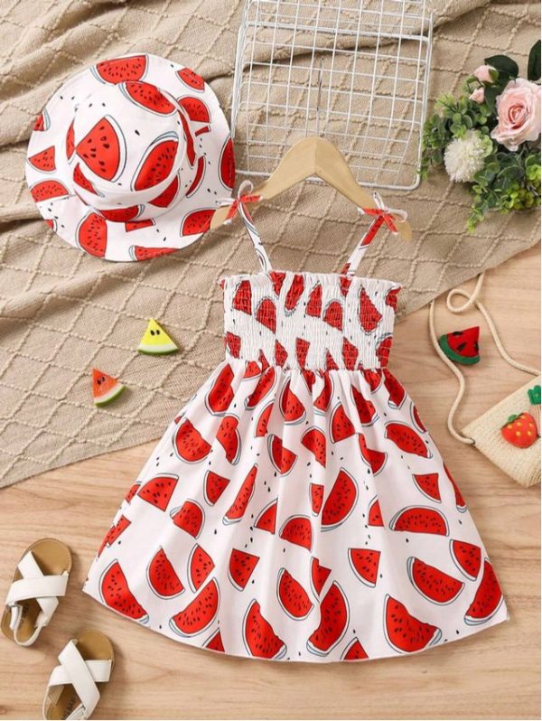 Young Girls' Summer Cool Watermelon Printed Dress