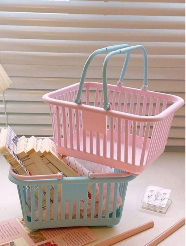1pc Mini Desktop Portable Storage Basket For Stationery, Toiletries, Etc.