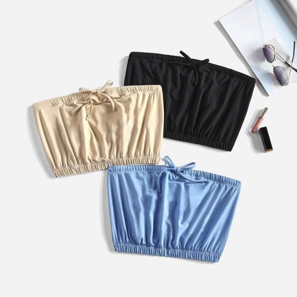 SHEIN BASICS Ladies' Loose Fit Strapless Top
