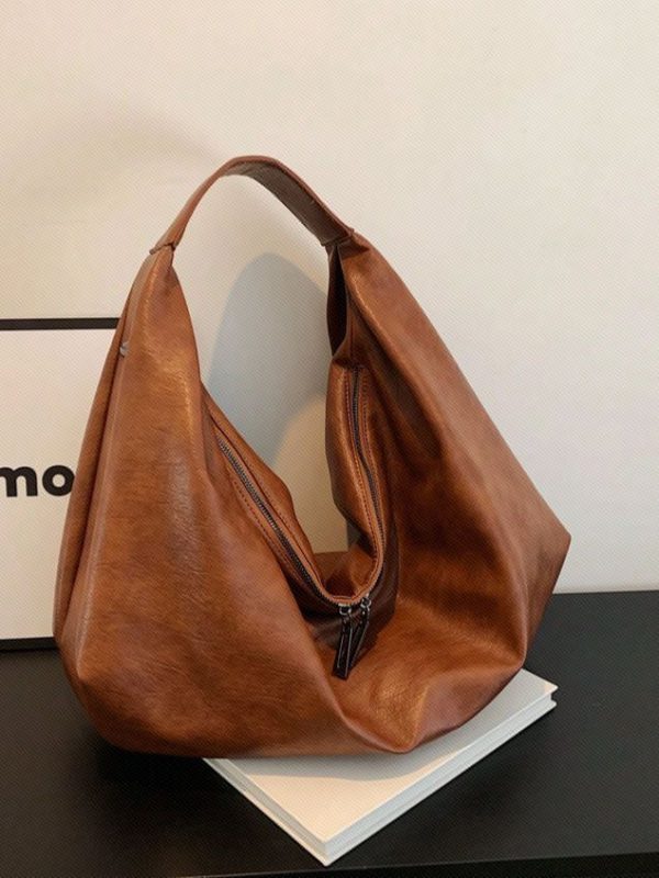 Fashionable & Simple Large Capacity Soft Leather Shoulder & Tote Bag
