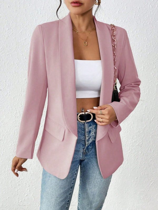 Women's Minimalist Commuting Lapel Turnover Detailed Suit Jacket