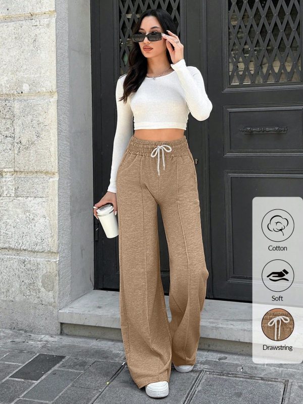 Cotton Tall Drawstring Waist Wide Leg Pants