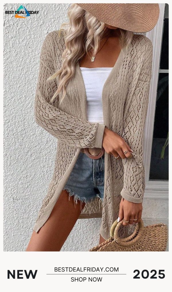 Long Sleeve Loose Fit Knit Cardigan