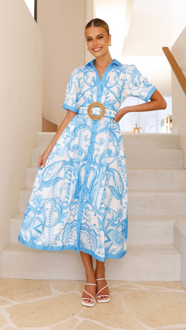 Quita Midi Dress - Blue Azure - L / Blue Azure