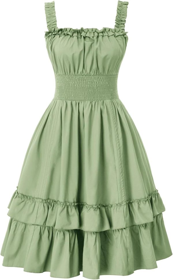 SCARLET DARKNESS Women Vintage A-Line Dress Sleeveless High Low Retro Dress Cocktail Party Dress
