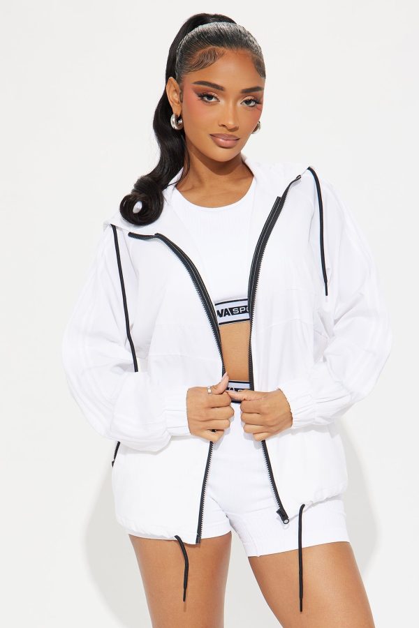Women's Playing Doubles Active Jacket in White Size 1X