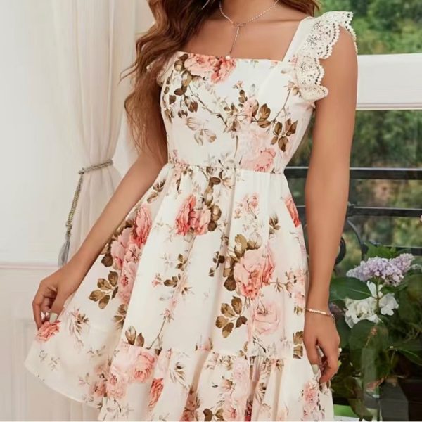 Brand New Floral Dress-Size 6- Size M | Color: Pink/White | Size: 6