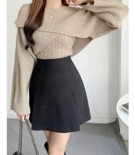 BAIMORE Women's Cross Front Sexy Cropped Pullover Knit Crew Neck Long Sleeves Asymmetric Hem Solid C