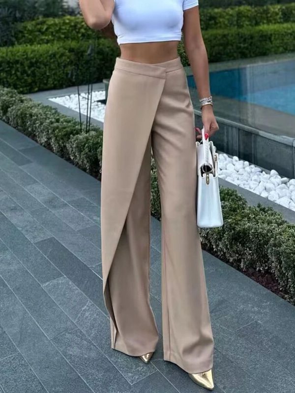 Kylethomasw Fashion Chic Long Pants 2024 Woman Spring High Waist Straight Khaki Casual Pant Female Vintage Streetwear Trousers Clothes