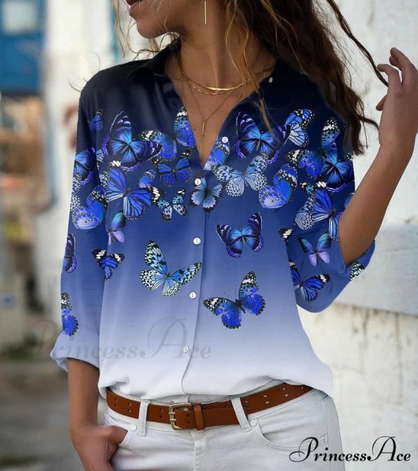 Elegant Shirts Fashion Long Sleeve Blouse - Khaki / 5XL