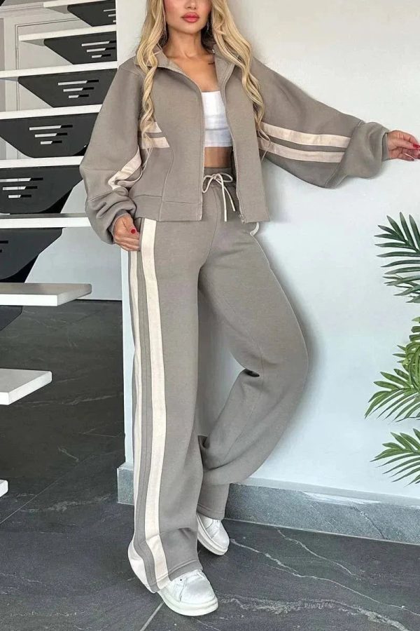 Chic High Waist Sports Set - GRAY / XL (44)