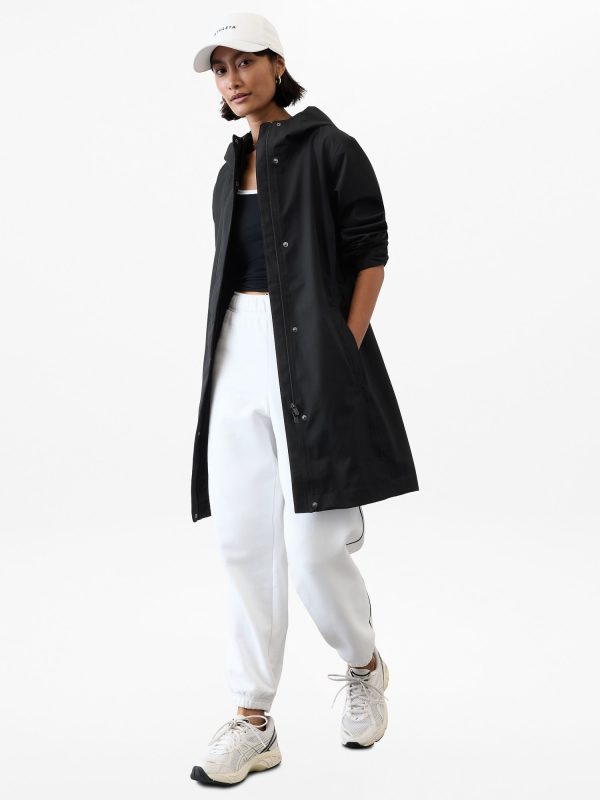 Athleta Women's Rainout Ridge Long Trench Black Plus Size 2X