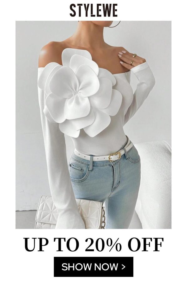 Urban Floral 3D Floral Off The Shoulder Blouse