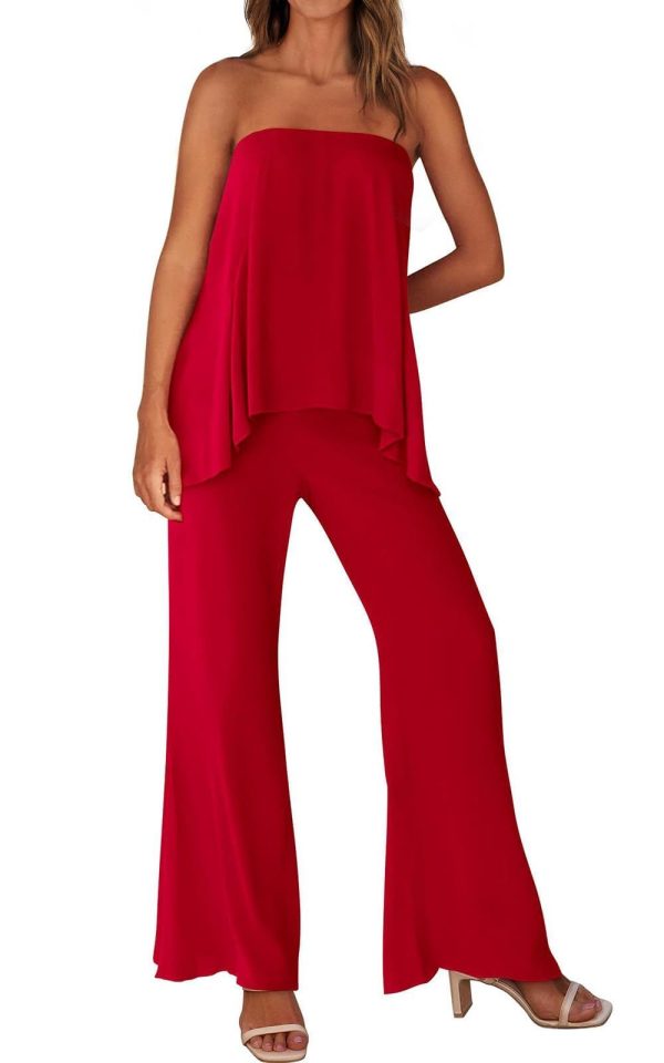 PRETTYGARDEN Women's 2 Piece Outfits 2024 Summer Beach Flowy Womens Tops Dressy Casual Lounge Sets for Women Wide Leg Pants