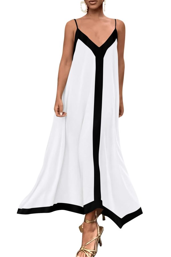 PRETTYGARDEN Women's 2025 Summer Maxi Dress Sleeveless V Neck Spaghetti Strap Flowy Elegant Holiday Party Dresses