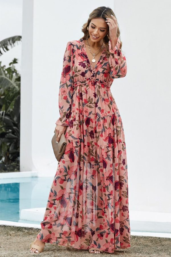 Ragan Maxi Dress - Floral / L