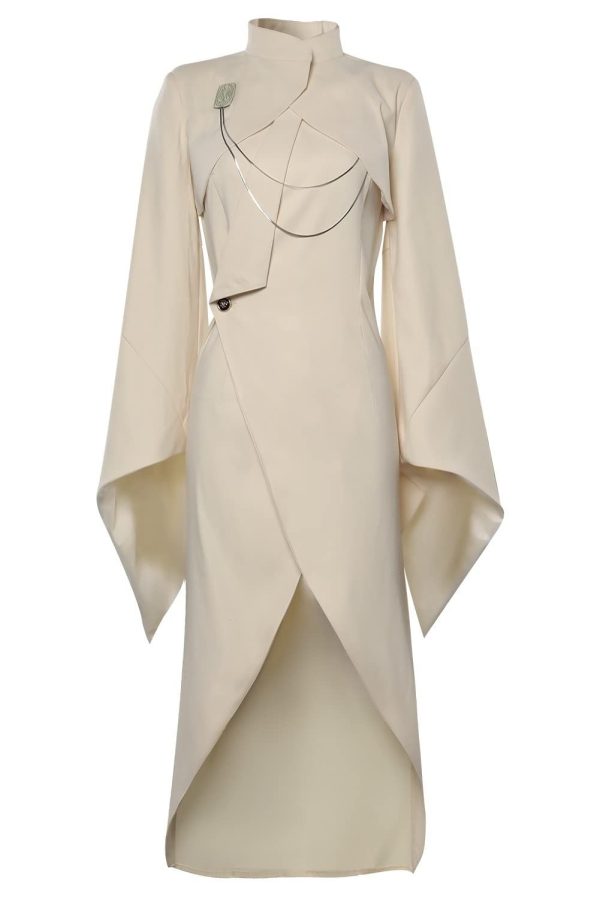 Womens Mon Mothma Costume Mon Cosplay Dress Rebels Revenge Sith Role Play Suit Outfits for Halloween Party