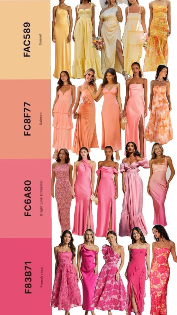 Sunset palette bridesmaids