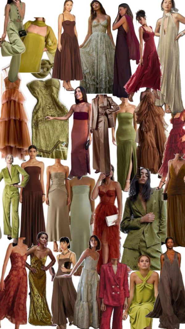 Dark red (no orange) green brown
