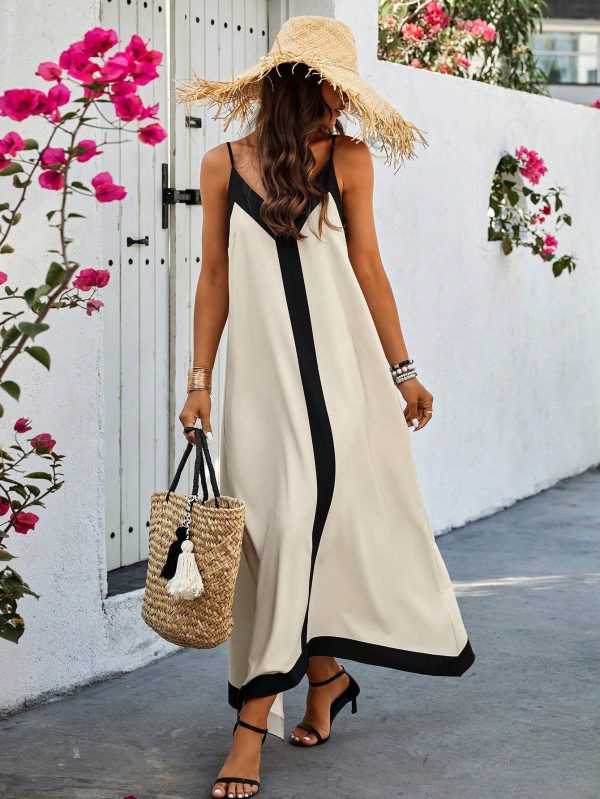 City Chic Color Block Spaghetti Strap Dress - S