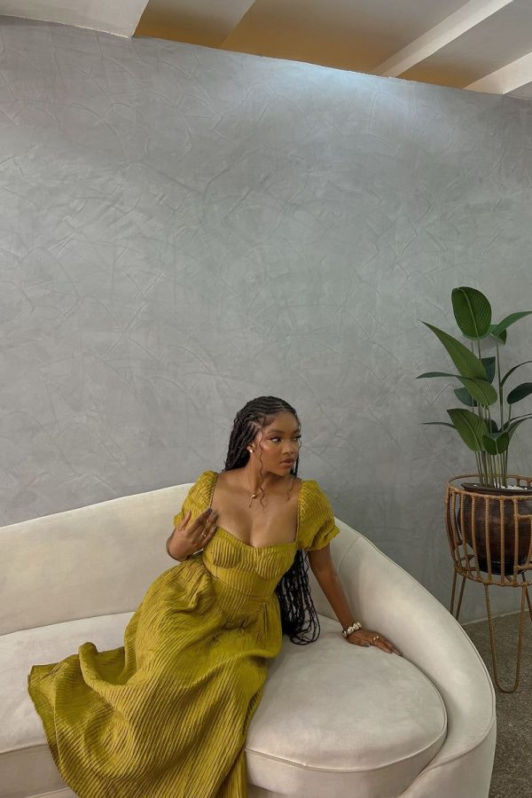 Celia Corset Textured Midi Dress - Olive | Fashion Nova