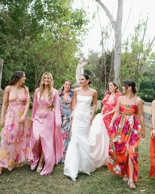 88 Chic Floral Bridesmaid Dresses To Get Inspired - Weddingomania