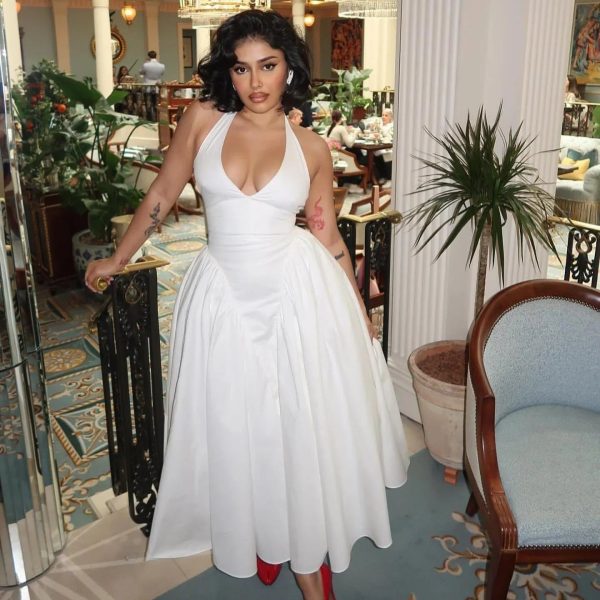 Suninheart Summer Maxi Dresses for Women 2024 New in Halter White Party Dresses Sexy Casual Backless Long Dresses Flare Bottom - WHITE / XS