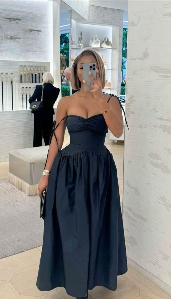 Navy Blue A Line Prom Dress Elegant Evening Party Dress     fg7316 - US 2 / As Photo