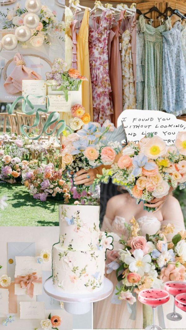 Spring wedding mood board