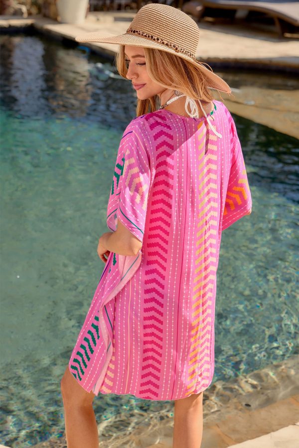 Bold Direction Chevron Cover-Up Mini Dress