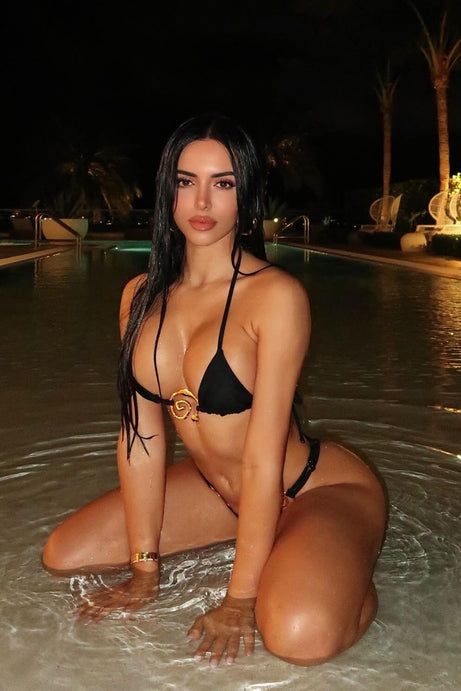 Ophelia Swirl Hardware Triangle 2 Piece Bikini - Black | Fashion Nova