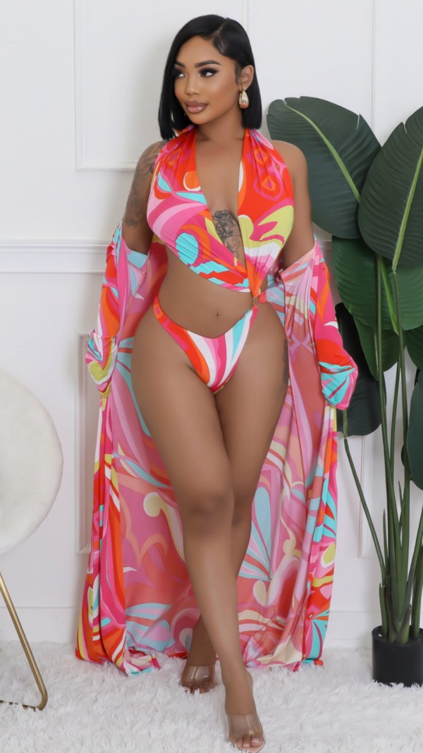 3pc Beach Visions Swim Set - MED / MULTICOLOR