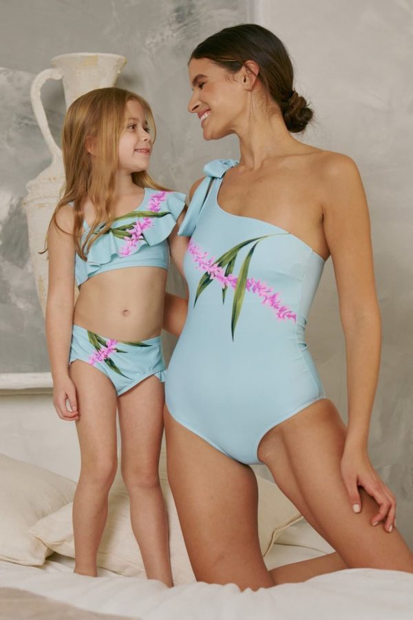Vacay Mode: One Shoulder Swimsuit - Pastel Blue - Pastel  Blue / XL