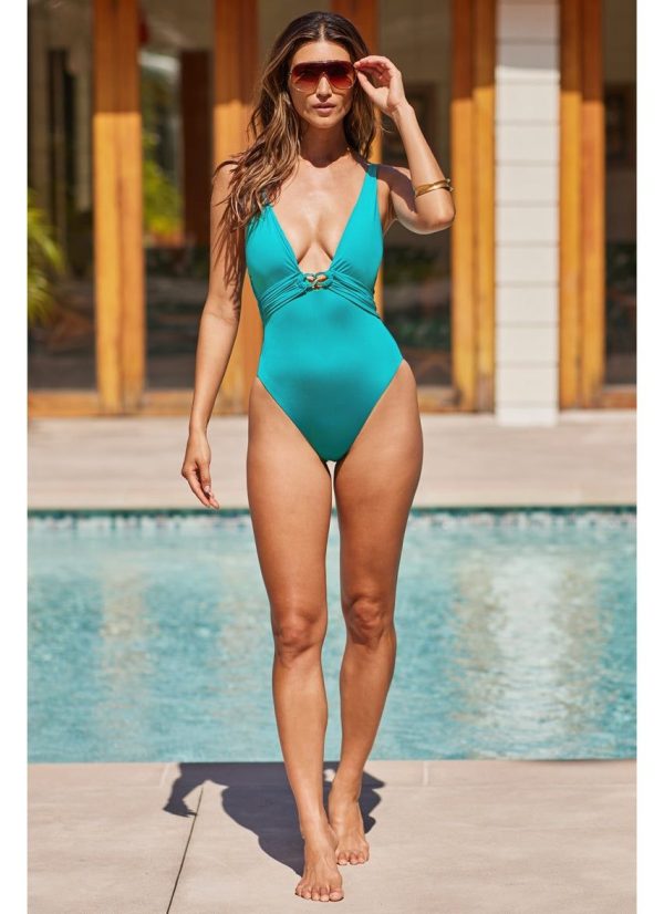 Trina Turk Women's Monaco High Leg One Piece Swimsuit at SwimOutlet.com